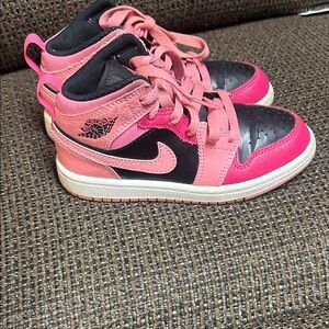 Pink and Black High-Top Sneakers
